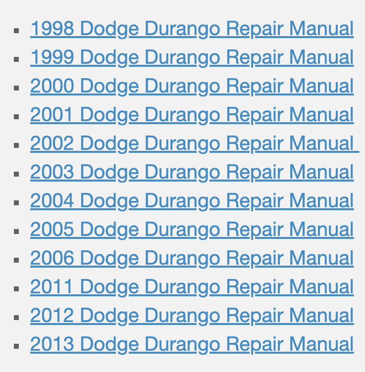 Dodge Durango Manuals