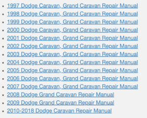 2009 DODGE GRAND CARAVAN REPAIR MANUALS PDF FREE visual data 3